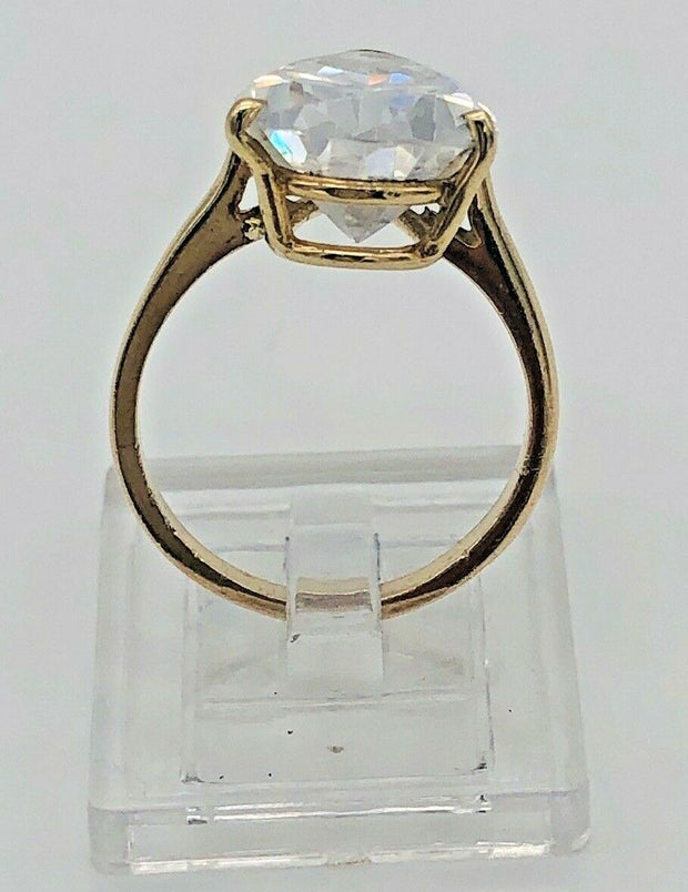 14k Yellow Gold Cz Pear shape Ring