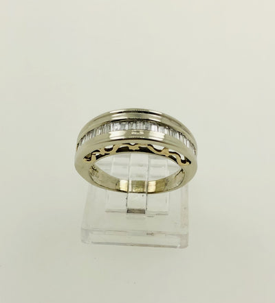 14K White Gold Diamond Wedding Band Ring