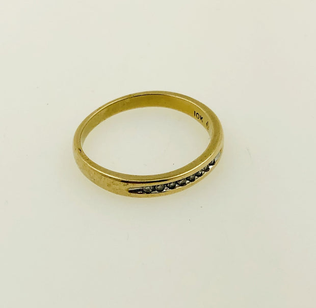 10K Yellow Gold Diamond Wedding Band Ring
