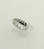 18K White Gold Diamond Band Ring -"AMORE"