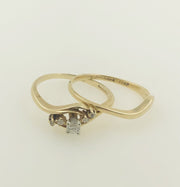 14K Yellow Gold Diamond Wedding Ring Set