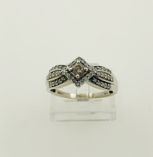 10K White Gold Chocolate Diamond Ring