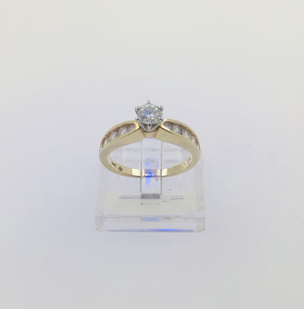 14K Yellow Gold Solitaire Diamond Ring